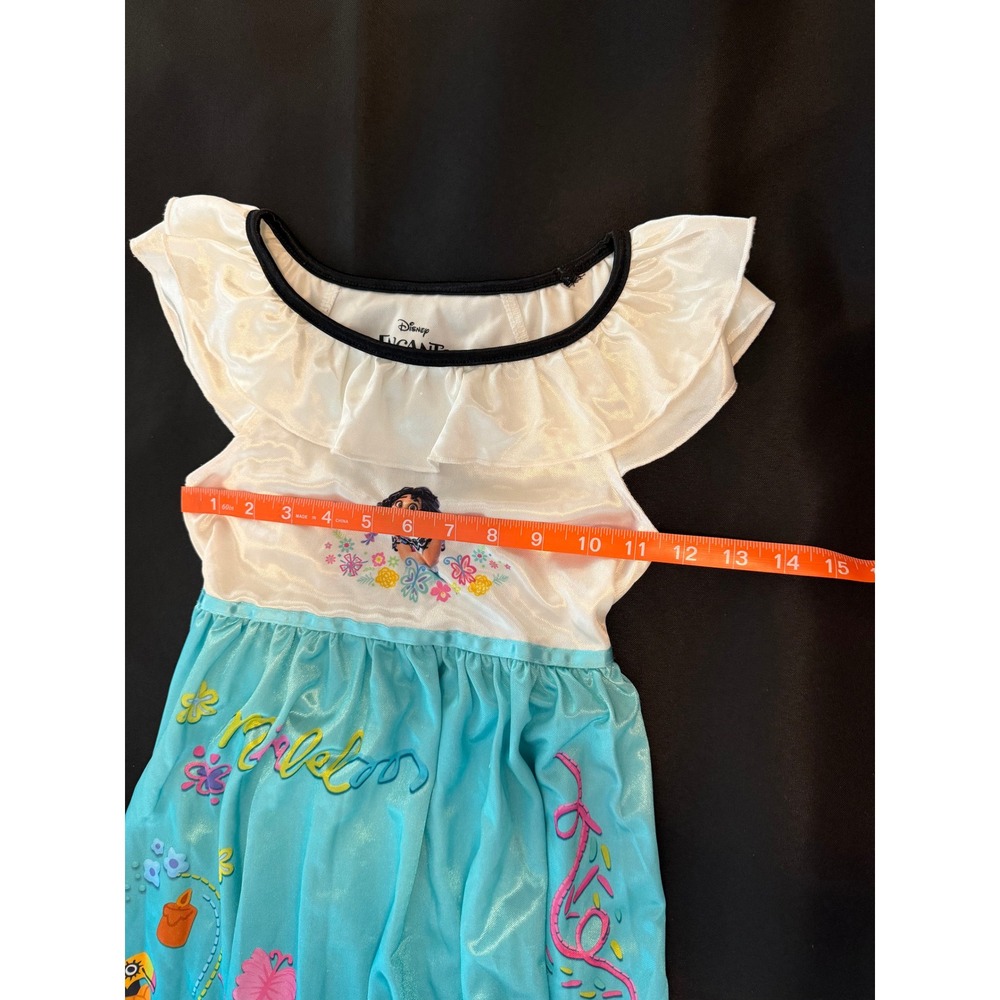 Disney Encanto Mirabel Madrigal Girls Nightgown Dress White Teal Size 6 - Picture 8 of 12